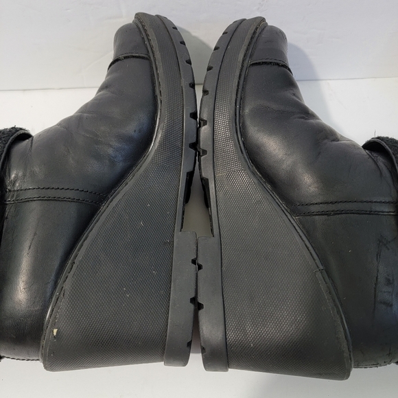 Timberland Defender Repellent System Women Platform Booties Sz 7.5 Black Leather - Picture 5 of 12